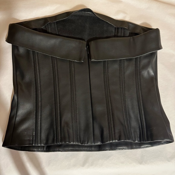 NWT Susana Monaco Faux Leather Corset Tube Top - size S - Picture 4 of 7